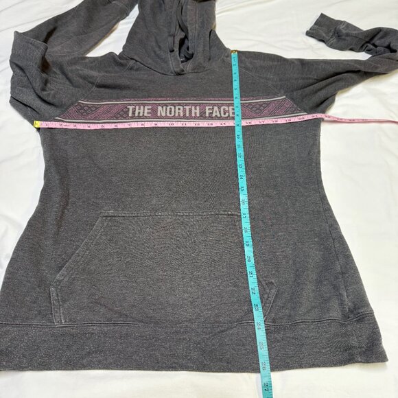 The North Face Logo Stripe Hoodie Women’s Large Charcoal Gray GUC - Picture 8 of 10